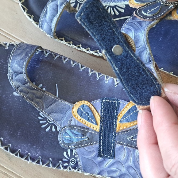 Spring Step Florentina Floral Leather Adjustable Strap Comfort Wedge Sandal - Picture 5 of 15